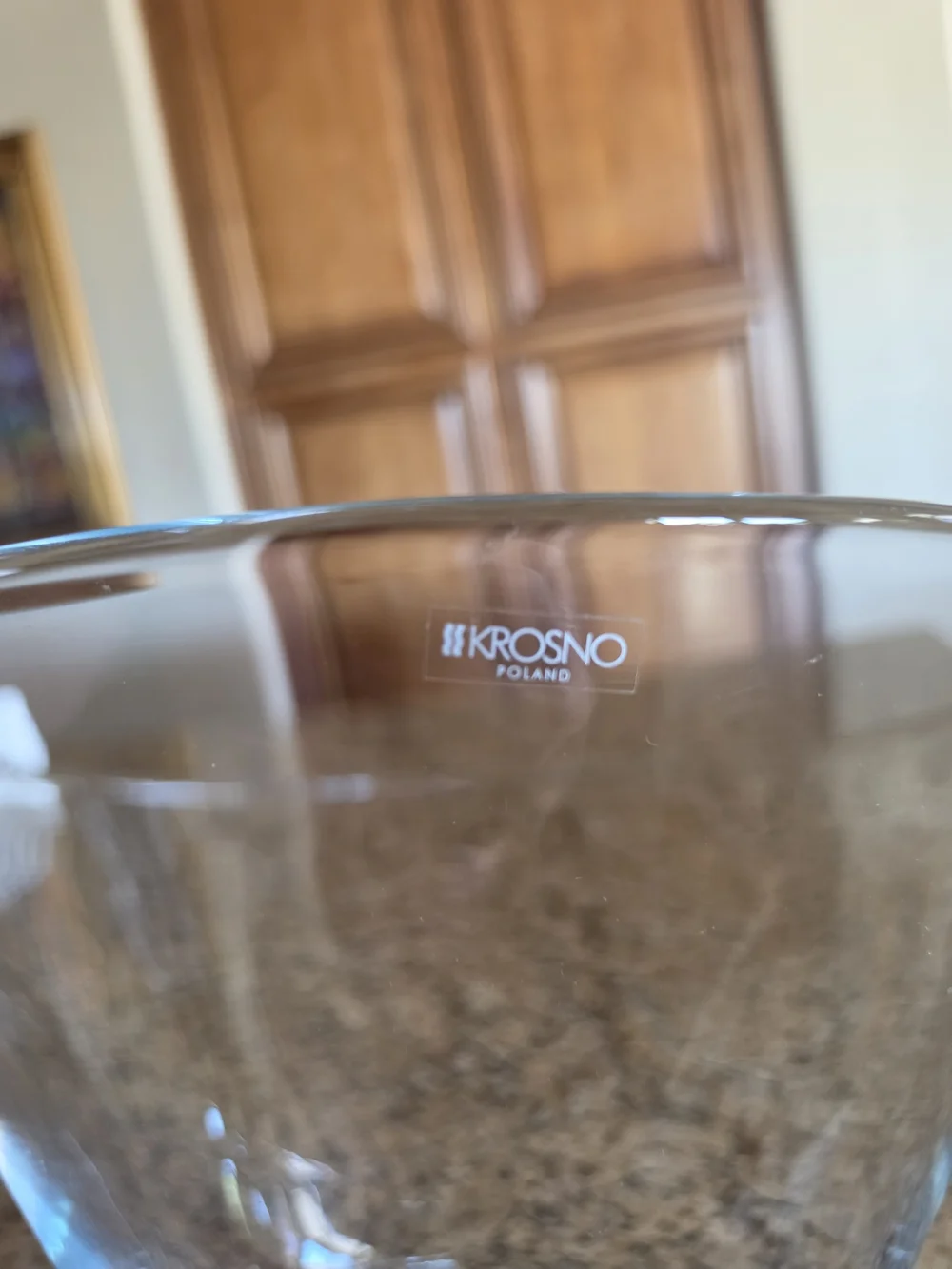 Krosno Poland Pottery Barn Montana Clear Glass Bowl Centerpiece NEW